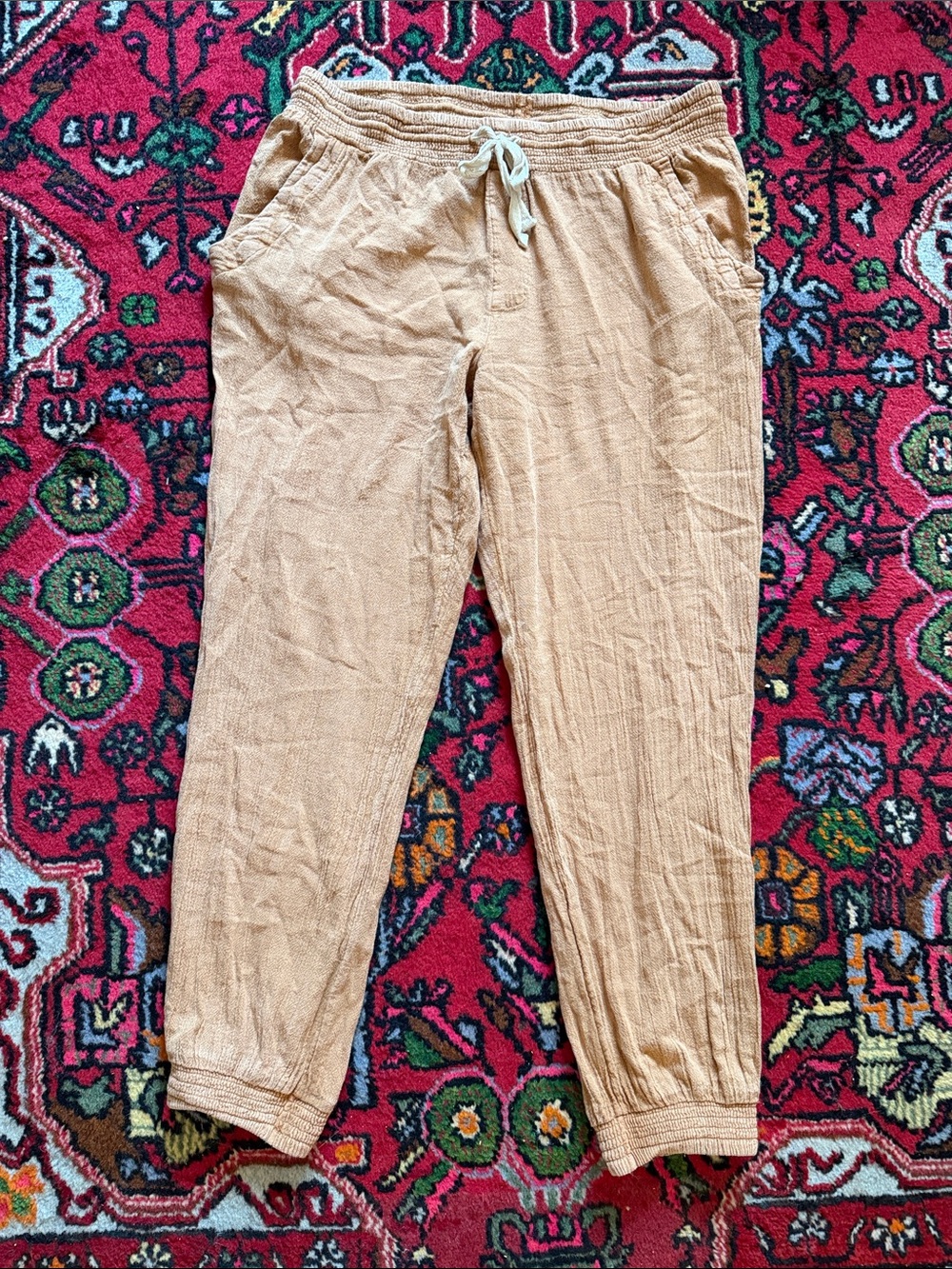 Rip Curl 100% Cotton Women’s Light Tan Drawstring Joggers